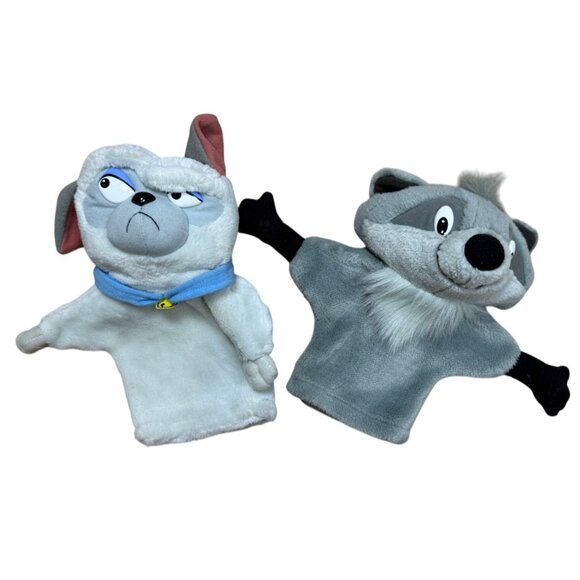 90s Mattel Disney's Pocahontas Percy The Pug Meeko The Raccoon Hand Puppets - Picture 1 of 5